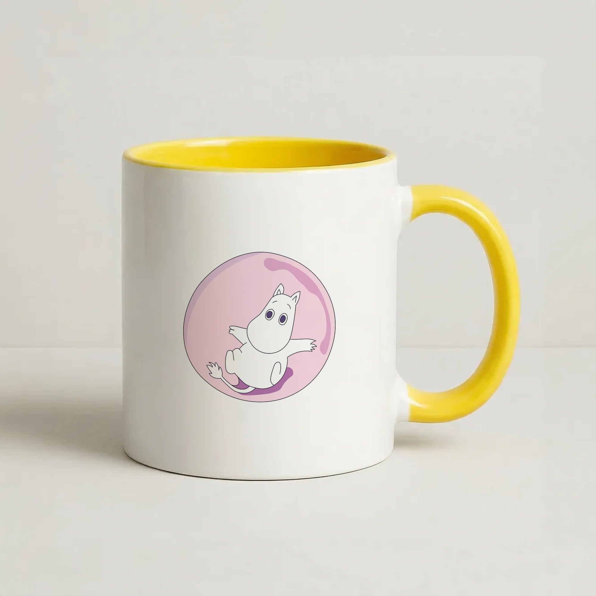 Moomin In A Black Bubble Coffee Yellow Mug