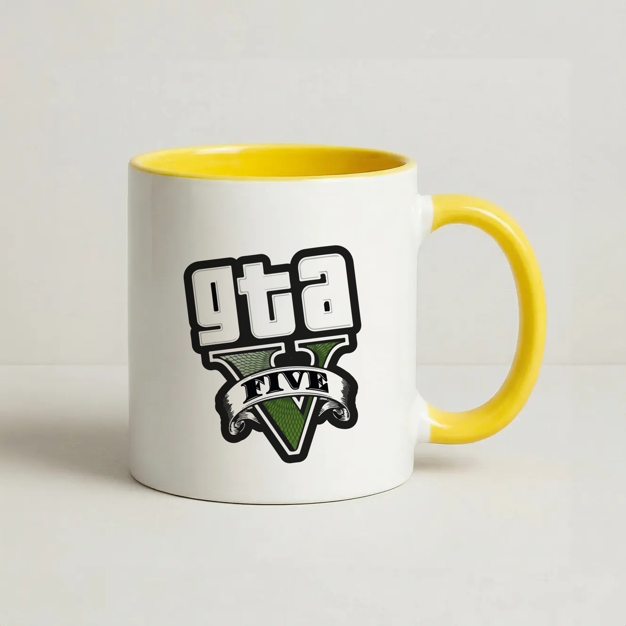 Green Five - Video Game Coffee Yellow Mug