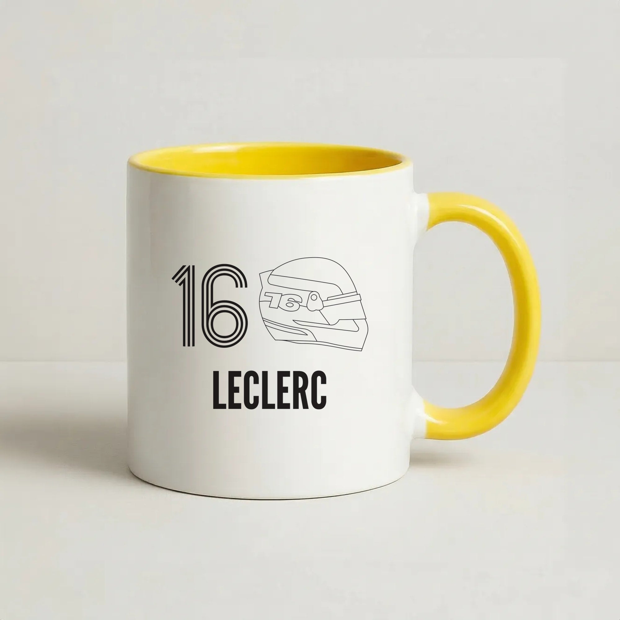 Leclerc Helmet 2026 Coffee Yellow Mug