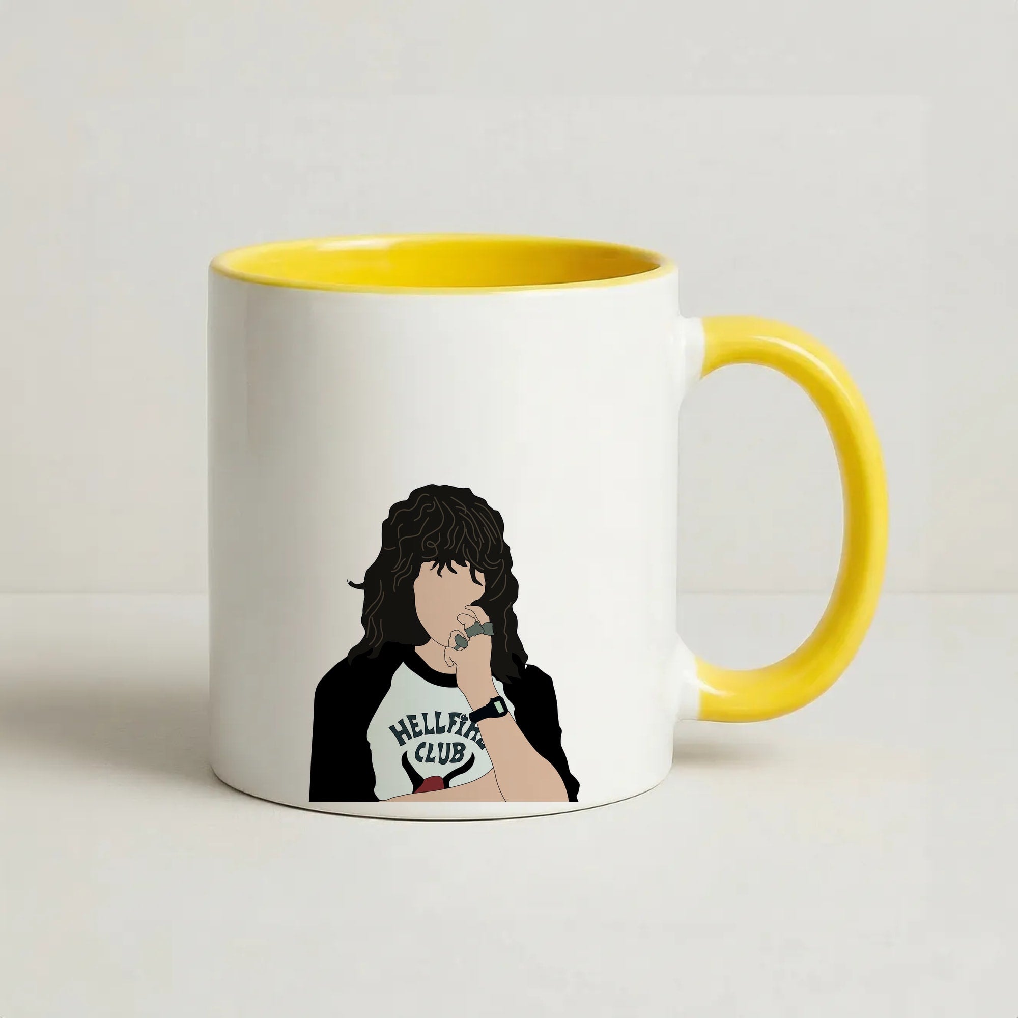 Eddie Munson Hellfire Coffee Yellow Mug