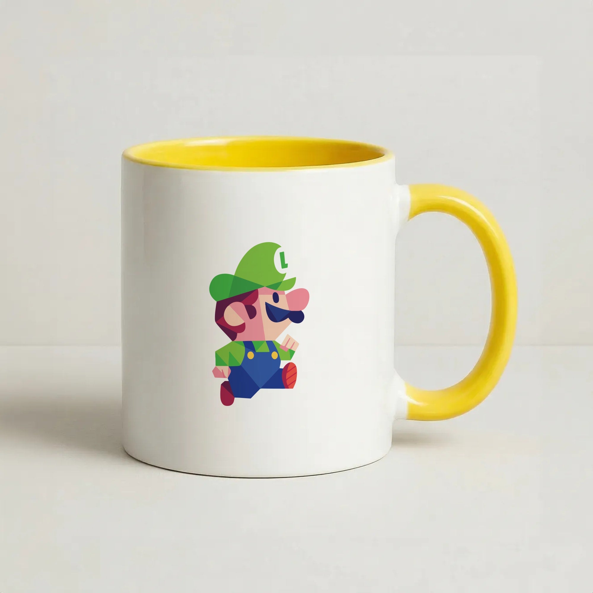 Running Luigi - Mario Coffee Yellow Mug