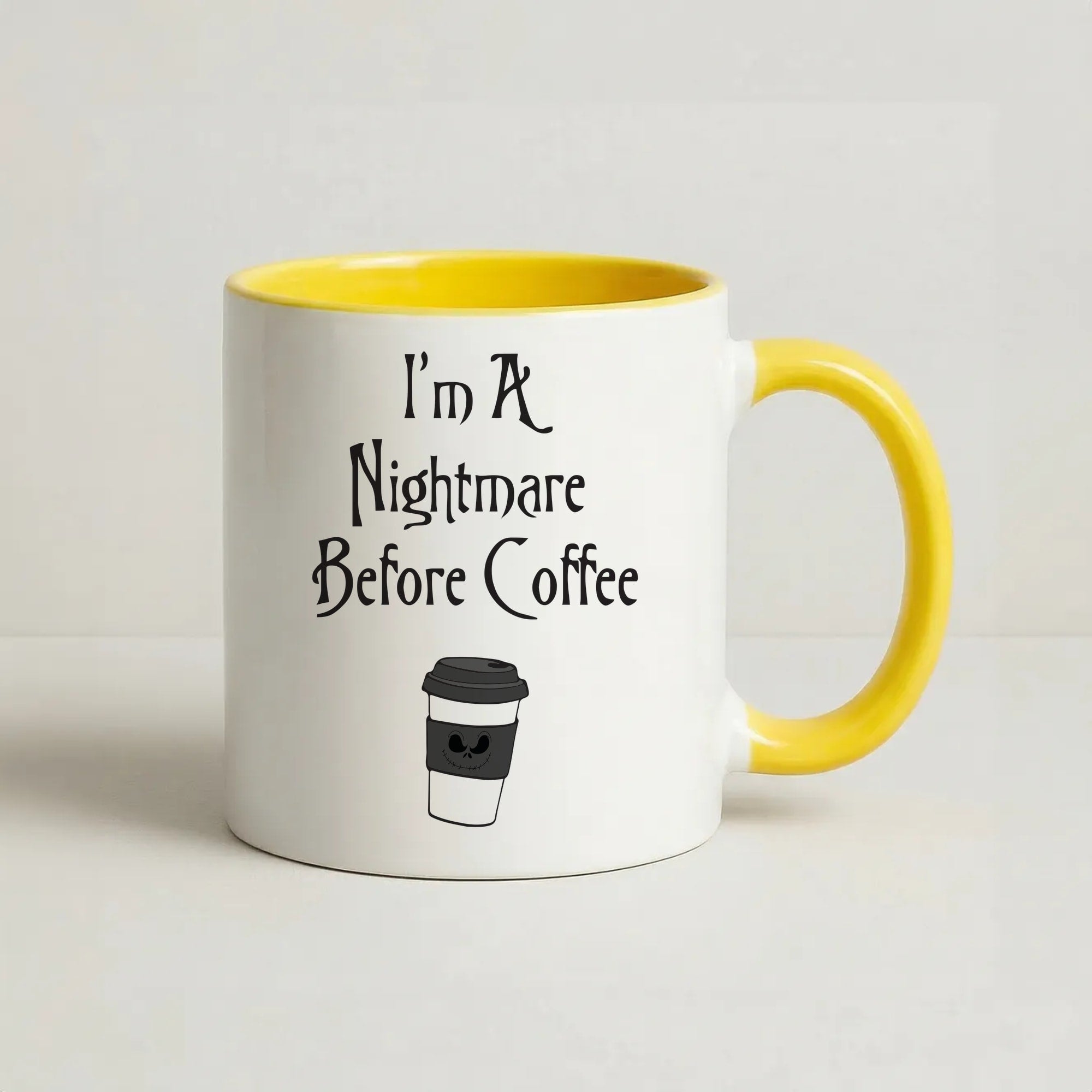 I'm A Nightmare Before Coffee Coffee Yellow Mug
