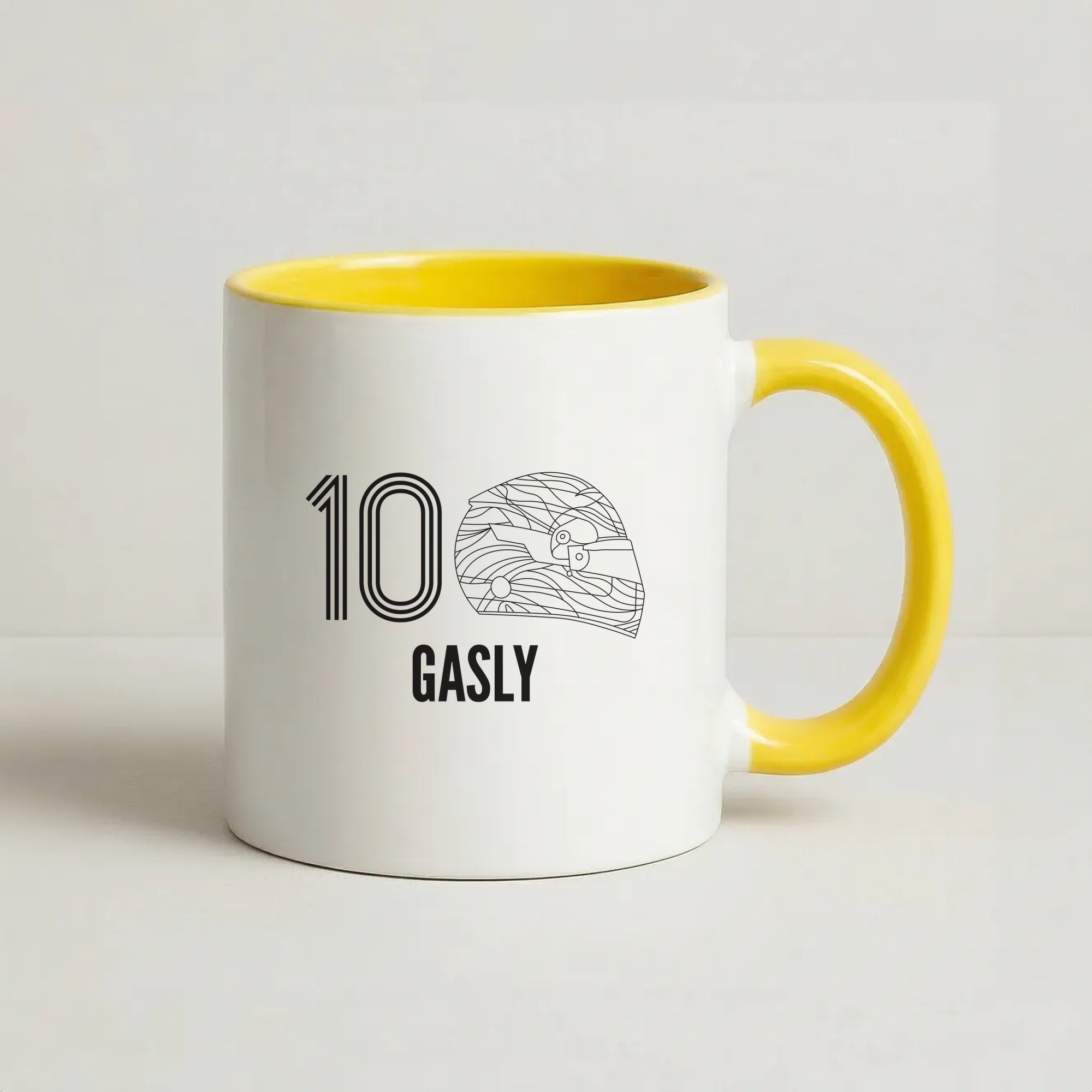 Gasly Helmet 2026 Coffee Yellow Mug
