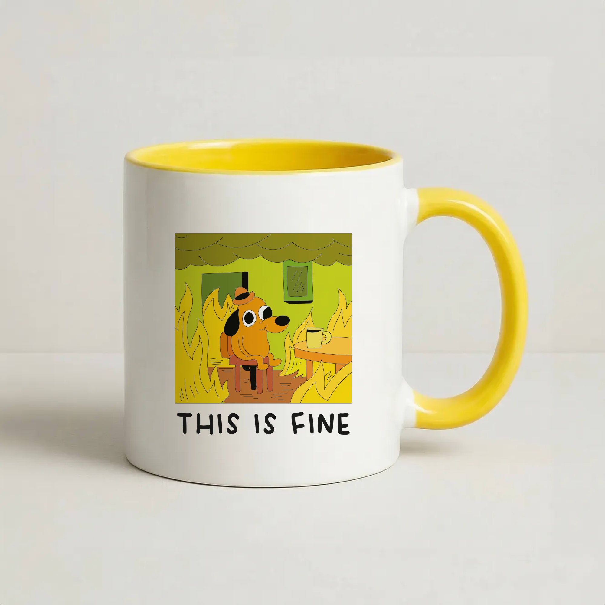 This Is Fine - Memes Coffee Yellow Mug