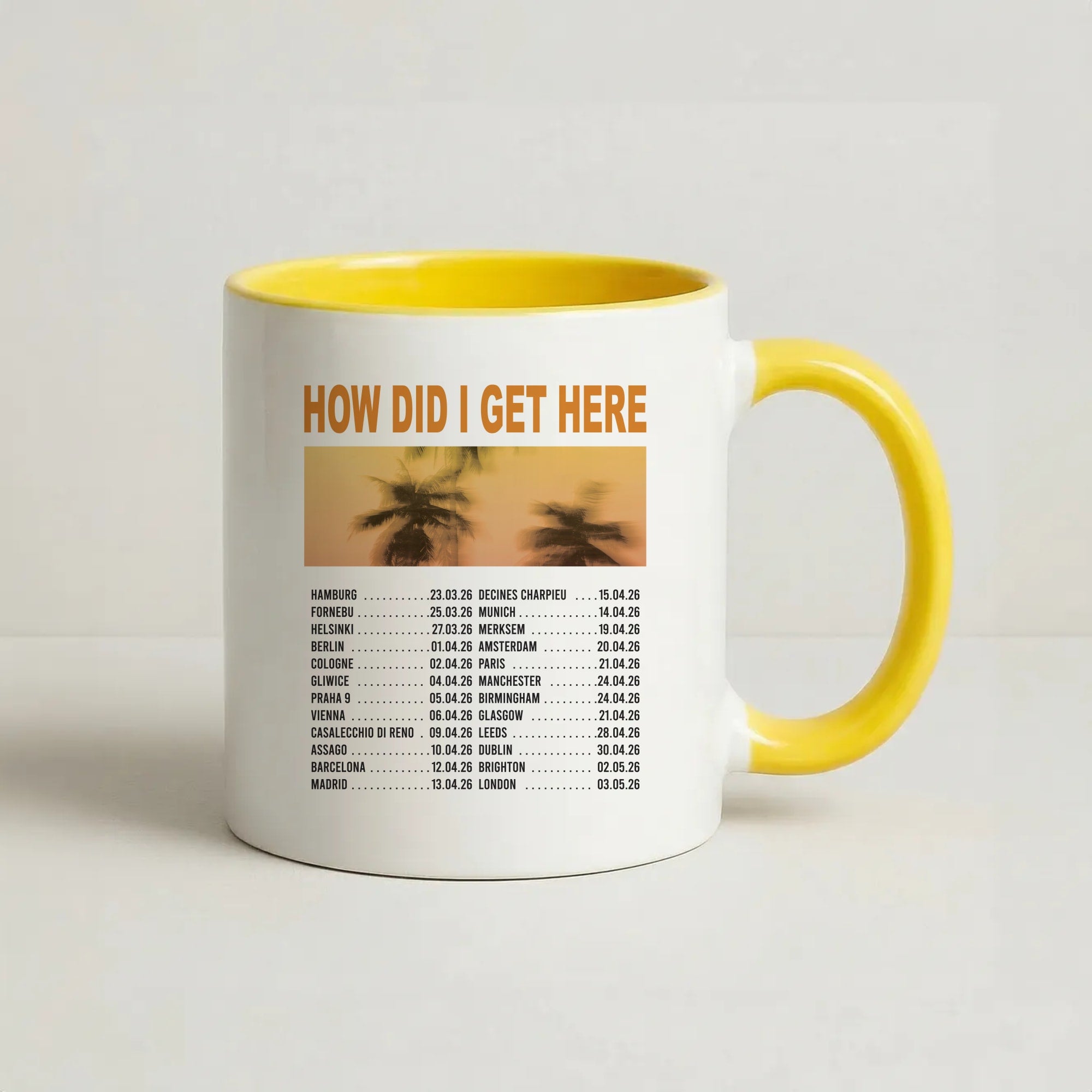 HDIGH Tour 2026 Coffee Yellow Mug
