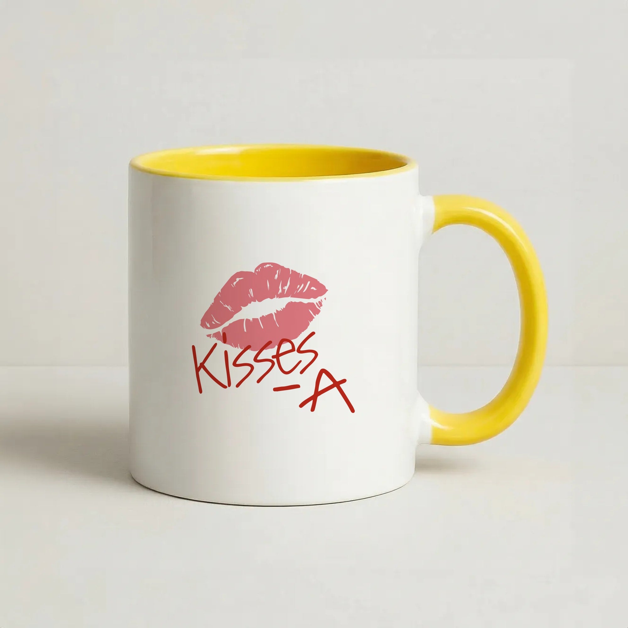 Kisses - A - Pretty Litte Liars Coffee Yellow Mug