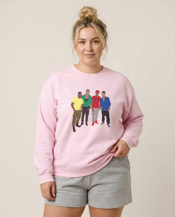 Members Purple Sweatshirt â Pink Front, worn