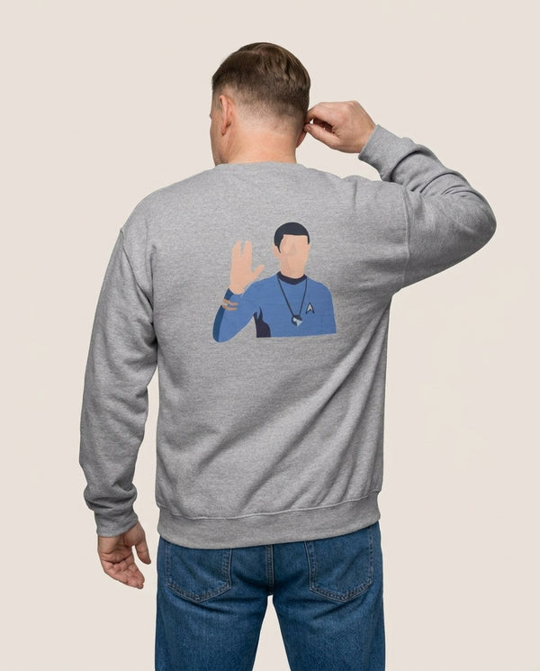 Spock Sweatshirt — Grey Back, worn