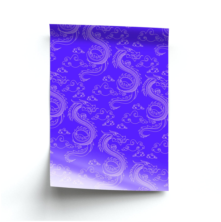 Purple Dragon Pattern Poster