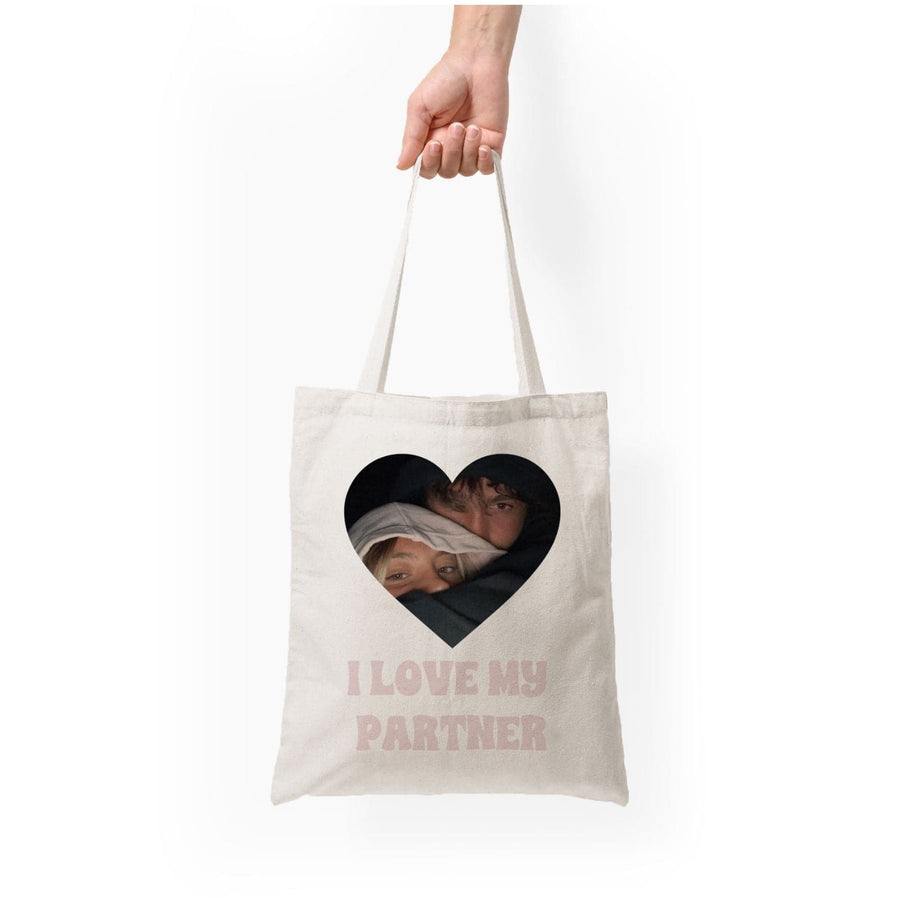 I Love My Partner - Personalised Couples Tote Bag