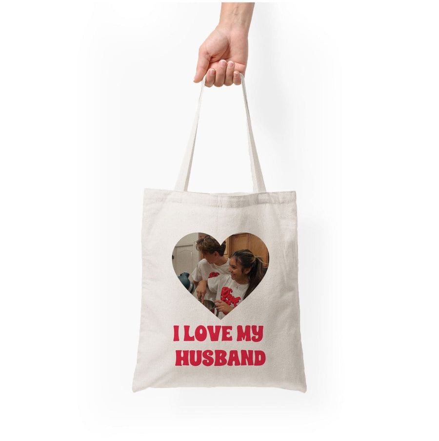 I Love My Husband - Personalised Couples Tote Bag