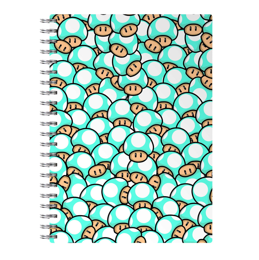 Mushroom Pattern - Light Blue Notebook