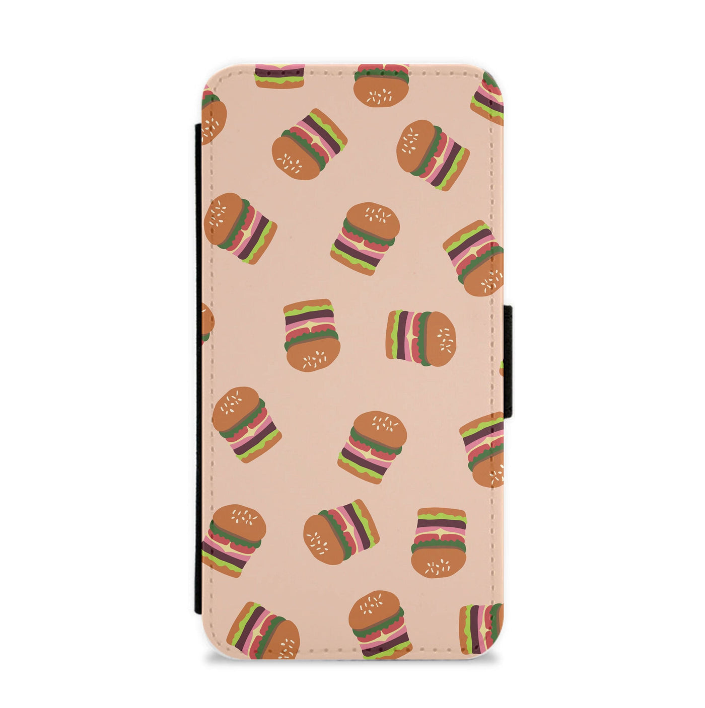 Burgers - Fast Food Patterns Flip / Wallet Phone Case