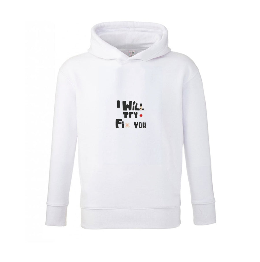 I Will Try To Fix You - Green Coldplay Kids Hoodie