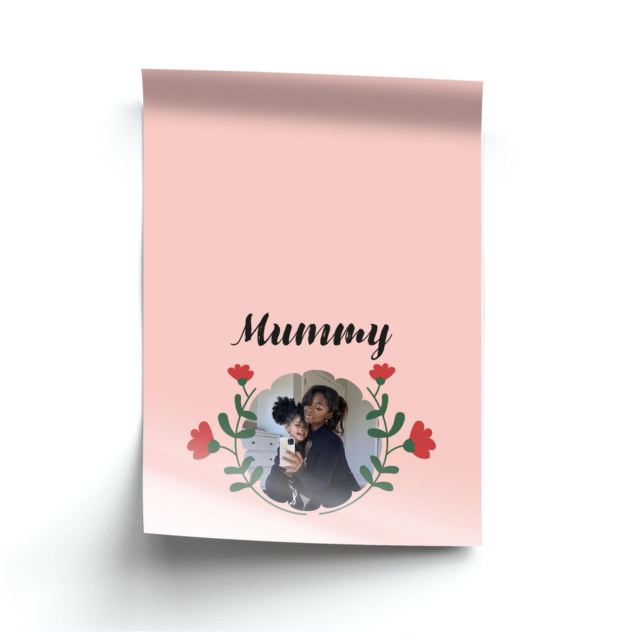 Mummy Red Flowers - Personalised Mother's Day Poster