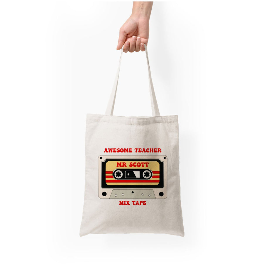 Awesome Teacher Mix Tape - Personalised Teachers Gift Tote Bag