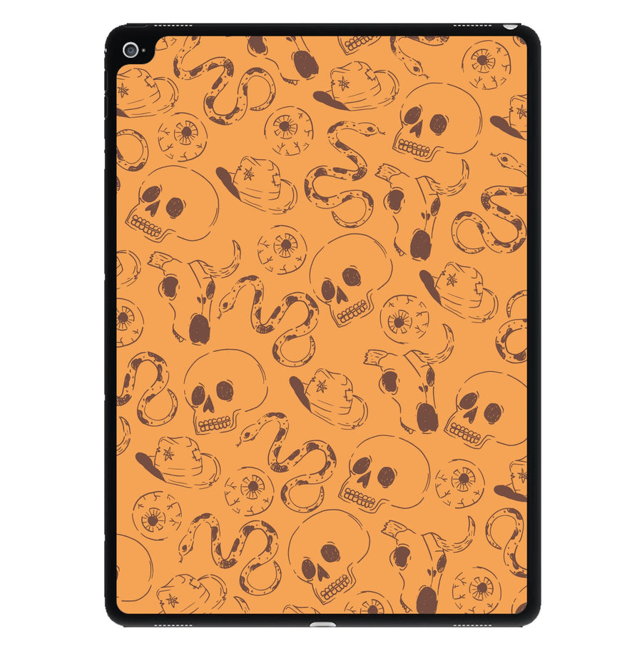 Orange Snakes And Skulls - Western  iPad Case
