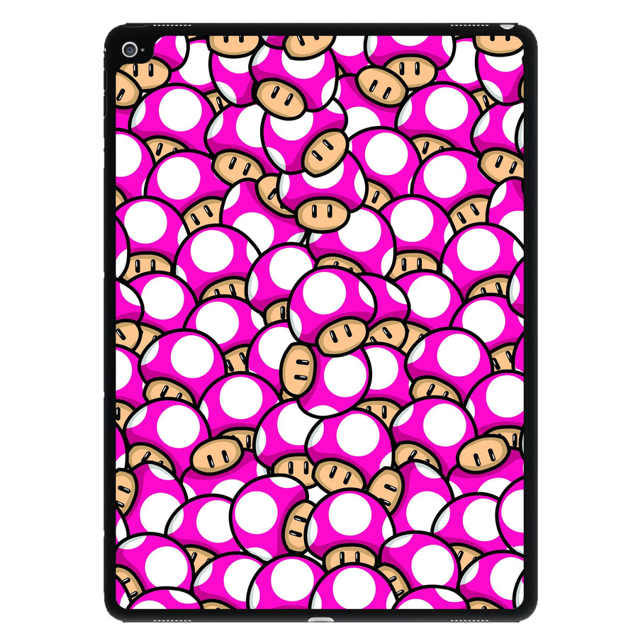 Mushroom Pattern - Dark Pink iPad Case