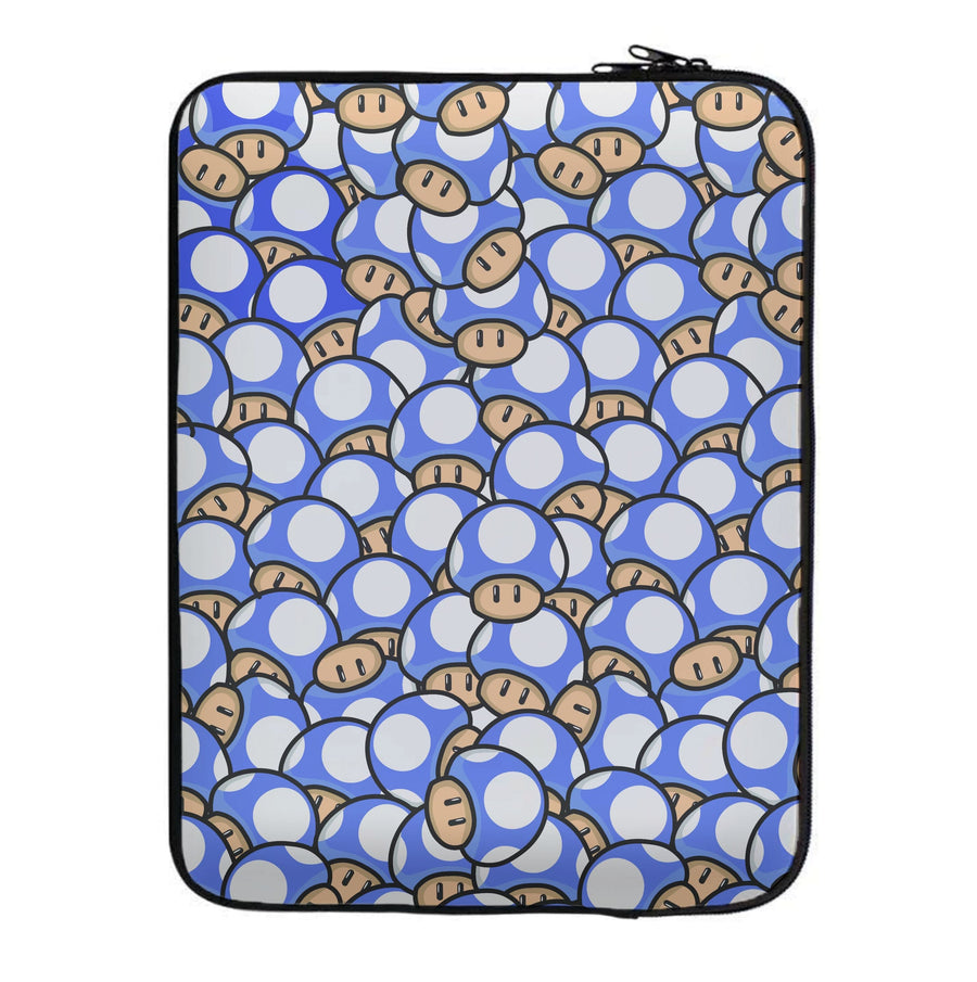 Mushroom Pattern - Dark Blue Laptop Sleeve