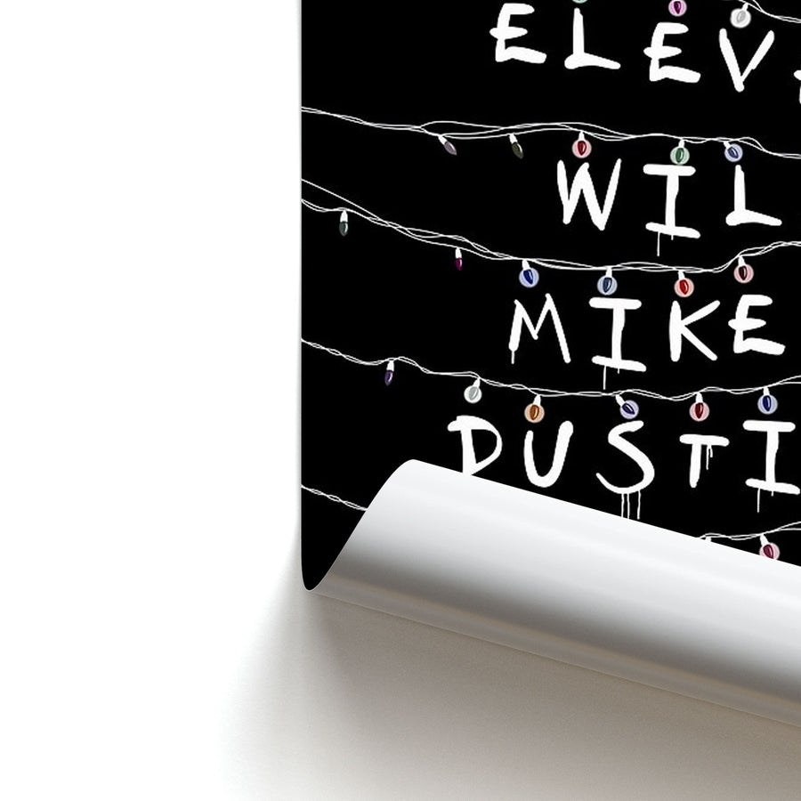 Eleven, Will, Mike, Dustin & Lucas - Stranger Things Poster