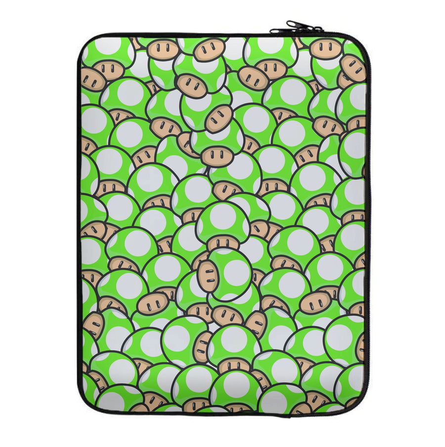 Mushroom Pattern - Green Laptop Sleeve