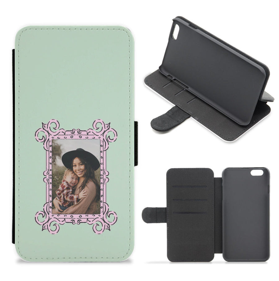 Pink Photo Frame - Personalised Mother's Day Flip / Wallet Phone Case
