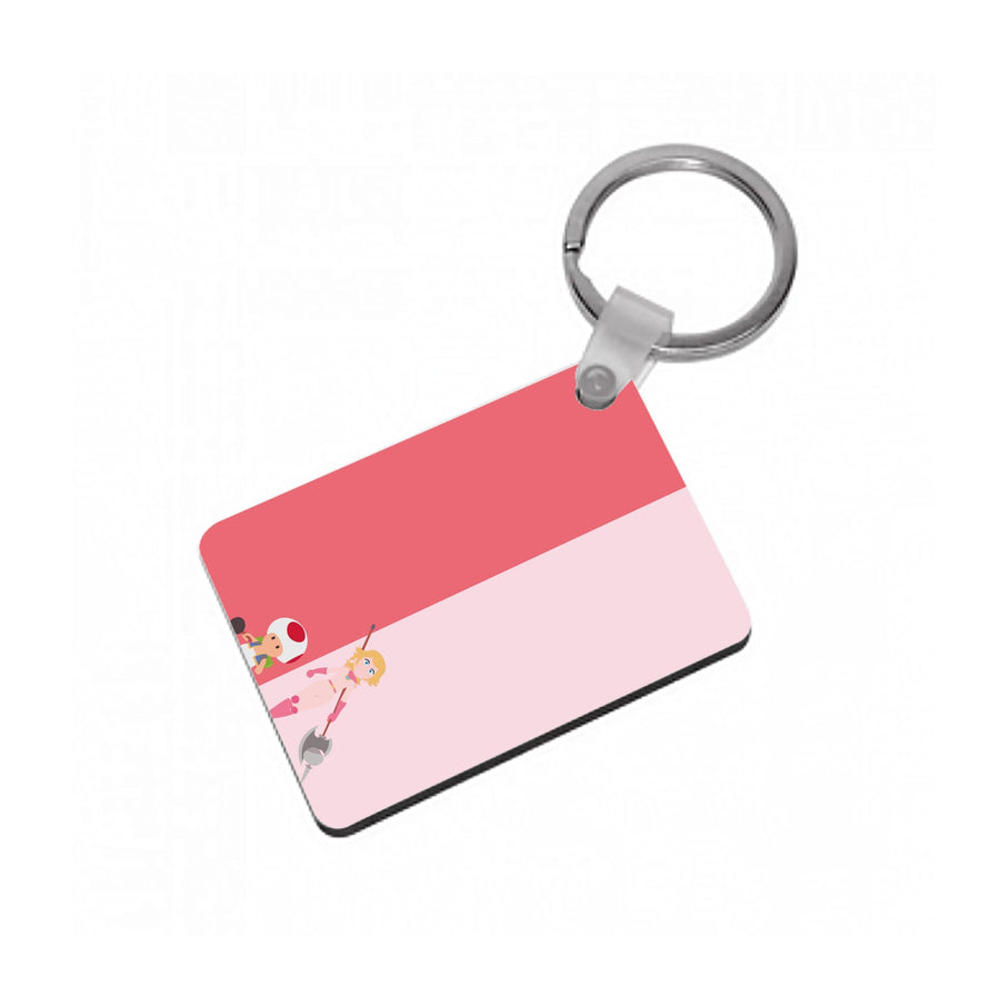 Toad And Peach - The Super Mario Bros Keyring