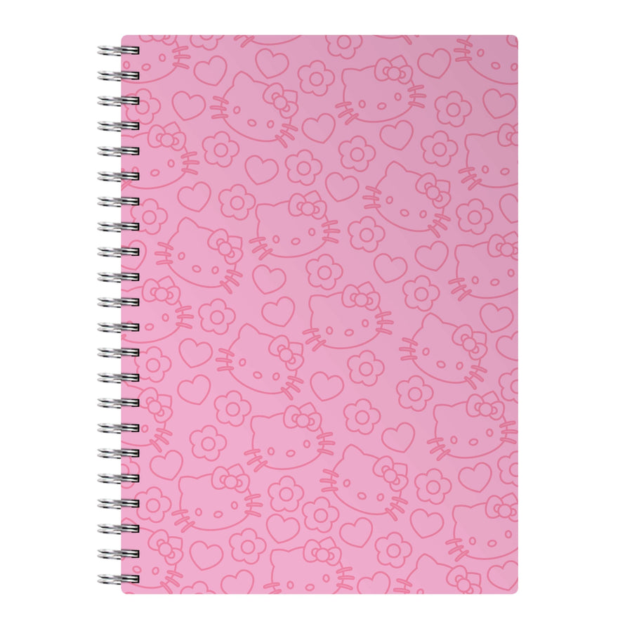 Pink And Red Pattern - Hello Kitty Notebook