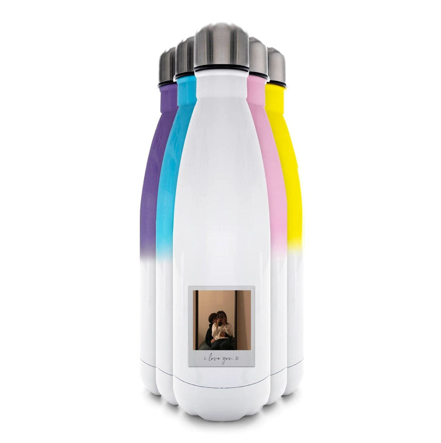 I Love You Polaroid - Personalised Couples Water Bottle