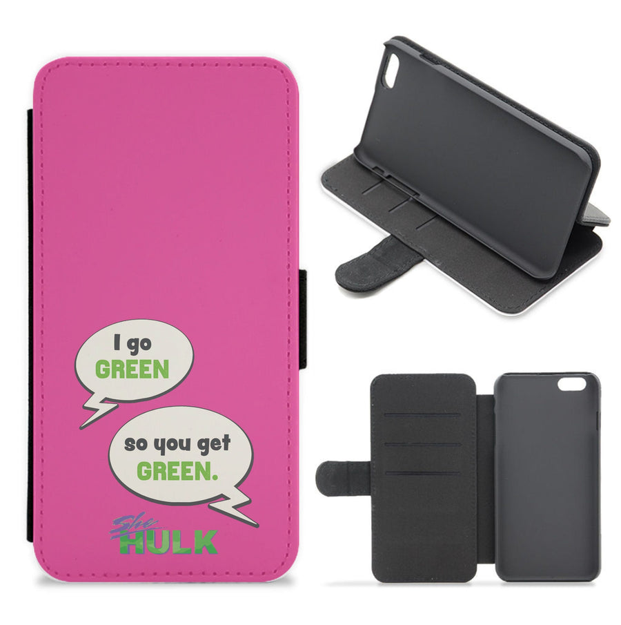 I Go Green - She Hulk Flip / Wallet Phone Case
