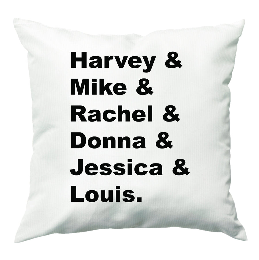Character Names - Suits Cushion