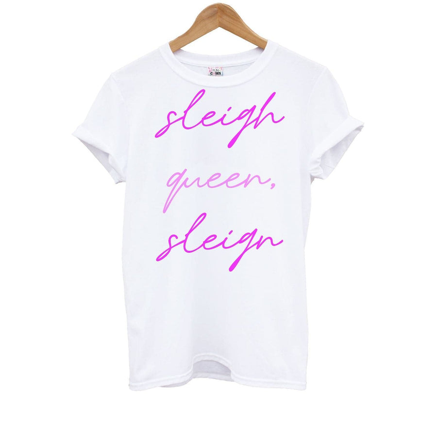 Sleigh Queen - Christmas Puns Kids T-Shirt