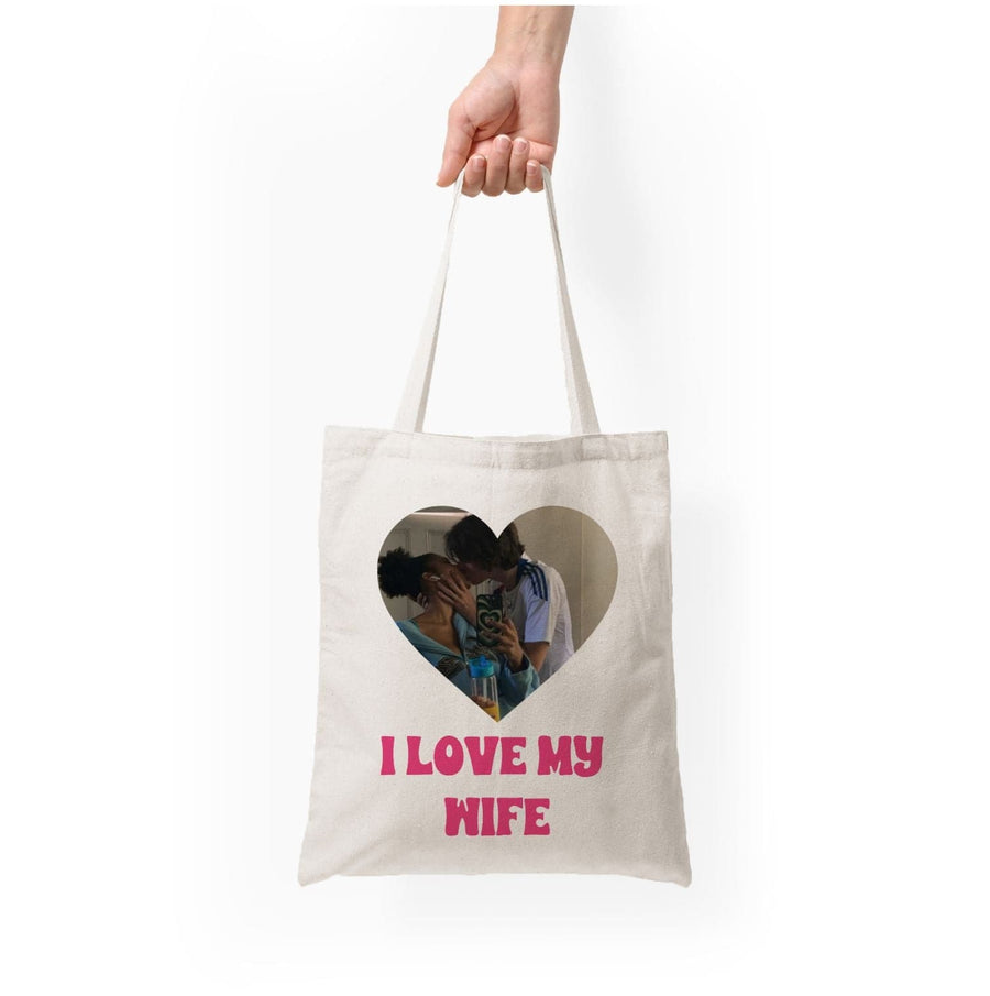 I Love My Wife - Personalised Couples Tote Bag