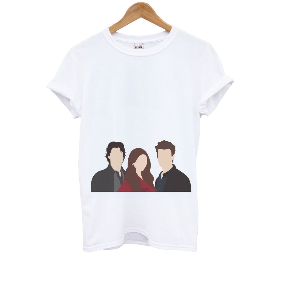 Elena, Damon And Stefan - Vampire Diaries Kids T-Shirt