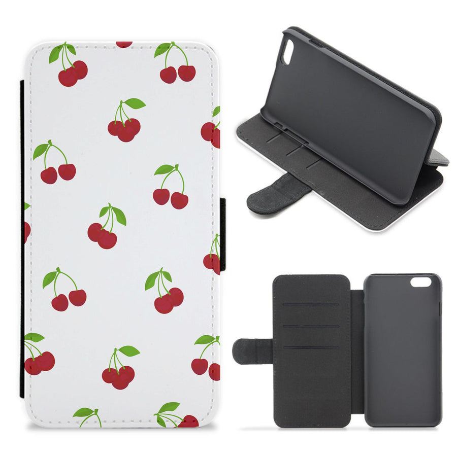 Cherries - Fruit Patterns Flip / Wallet Phone Case