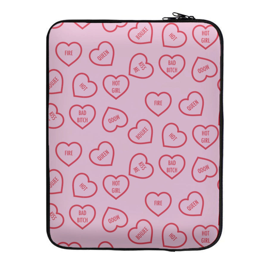 Hot Girl Summer Hearts Pattern Laptop Sleeve