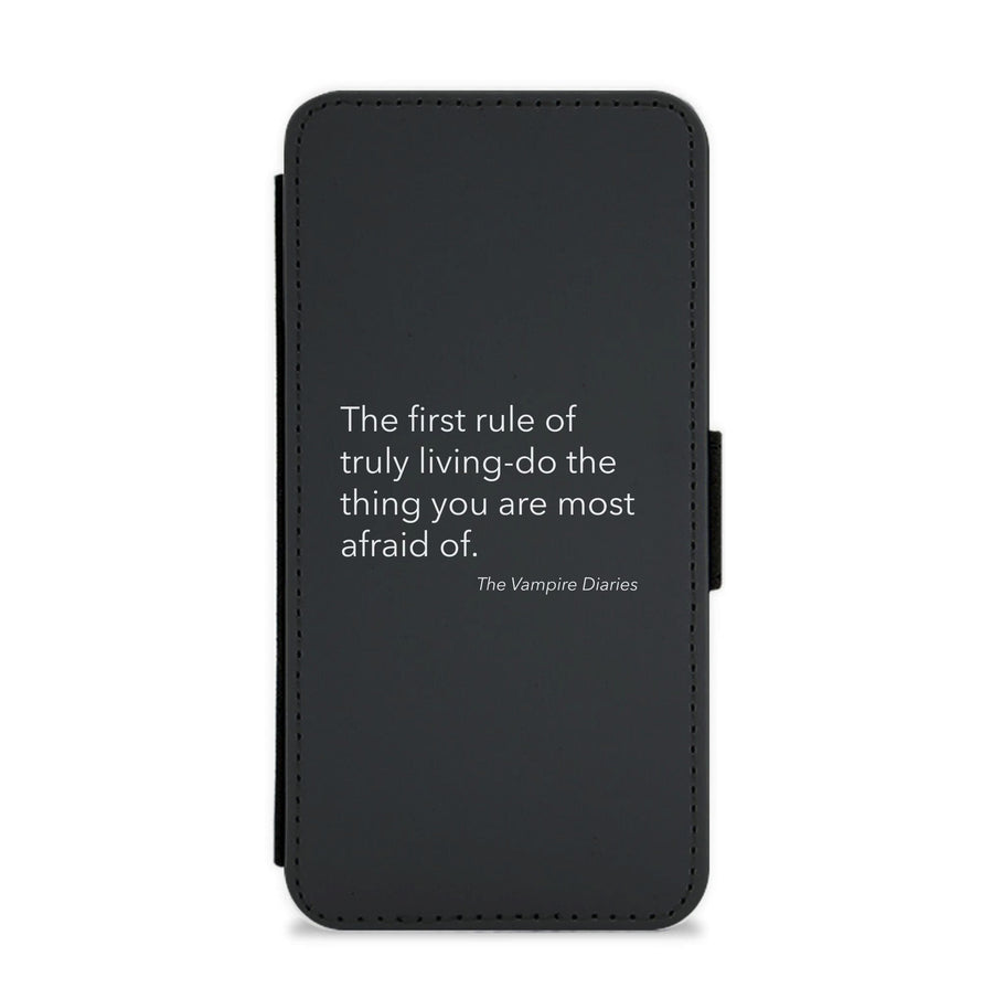 The First Rule Of Truly Living - Vampire Diaries Flip / Wallet Phone Case