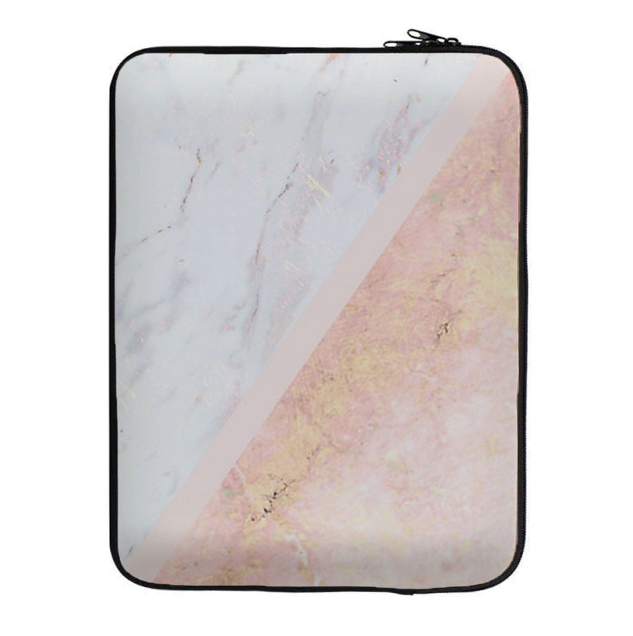 Marble and Rose Gold Laptop Sleeve