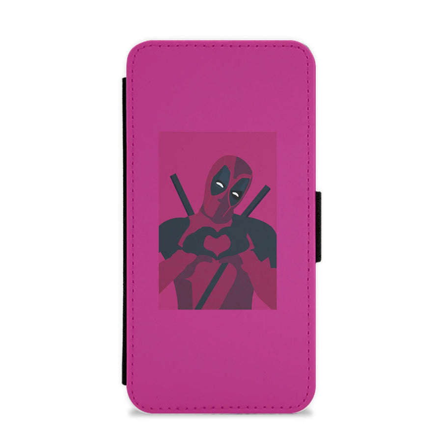 Deadpool heart - Marvel Flip / Wallet Phone Case