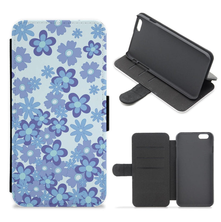 Blue Flowers - Floral Patterns Flip / Wallet Phone Case