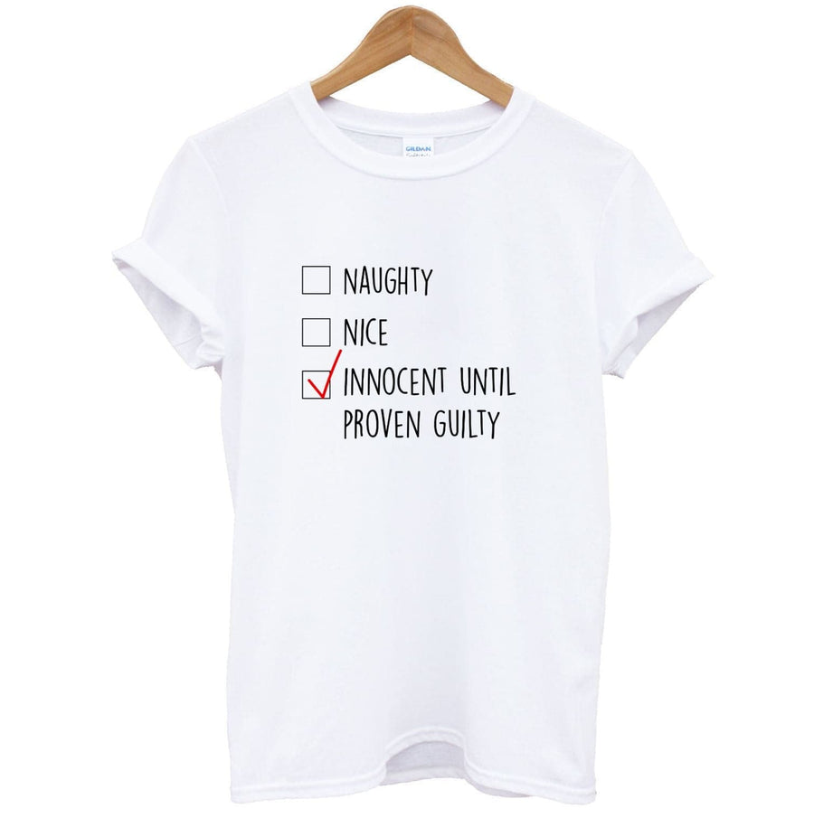 Innocent Until Proven Guilty - Naughty Or Nice  T-Shirt