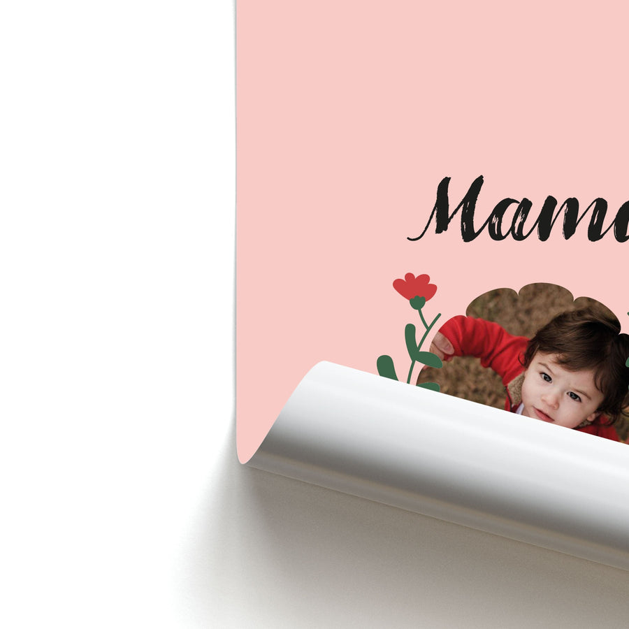 Mama Red Flowers - Personalised Mother's Day Poster