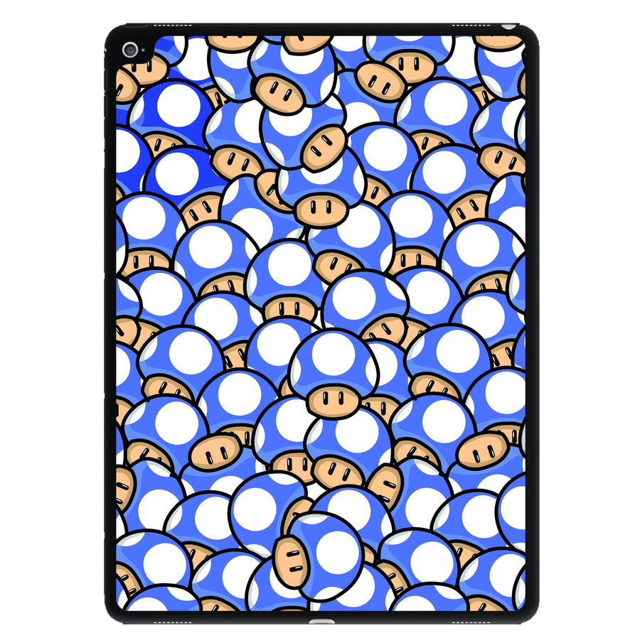 Mushroom Pattern - Dark Blue iPad Case