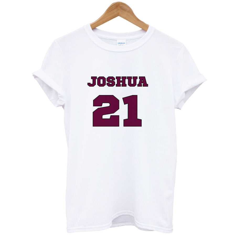 Burgundy - Personalised Football   T-Shirt