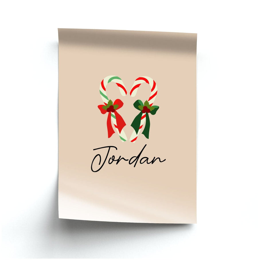 Candycane - Personalised Christmas Poster