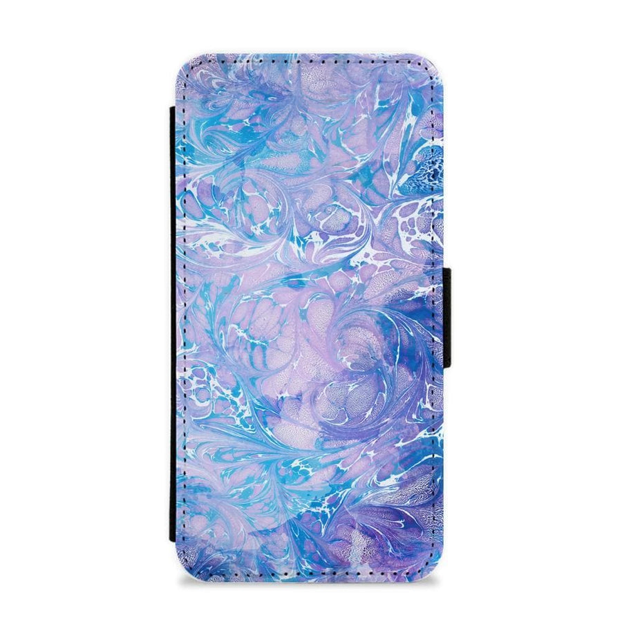 Sea Blue Swirly Marble Flip / Wallet Phone Case - Fun Cases