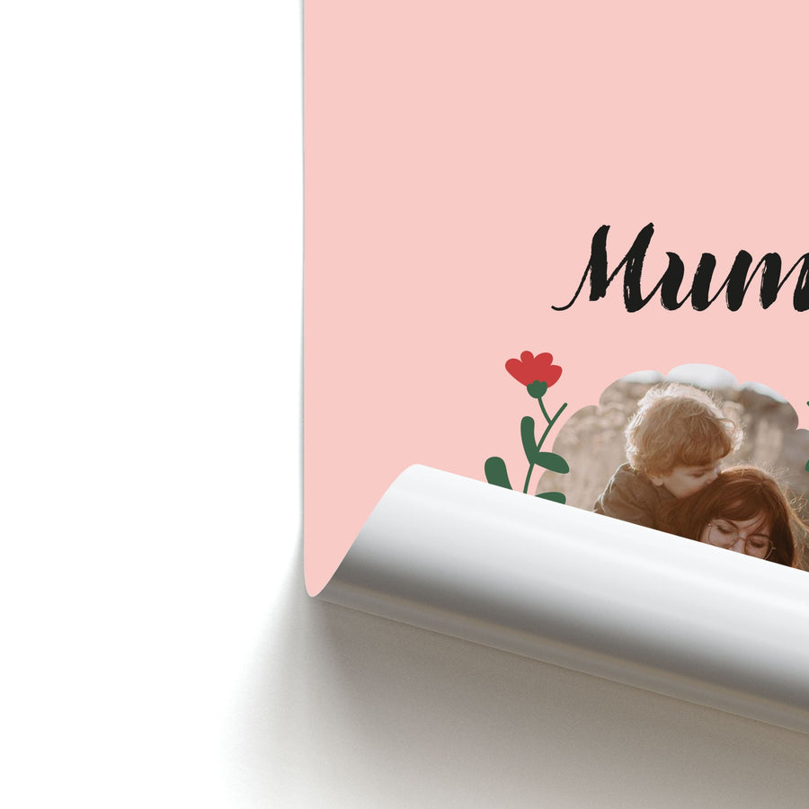 Mum Red Flowers - Personalised Mother's Day Poster