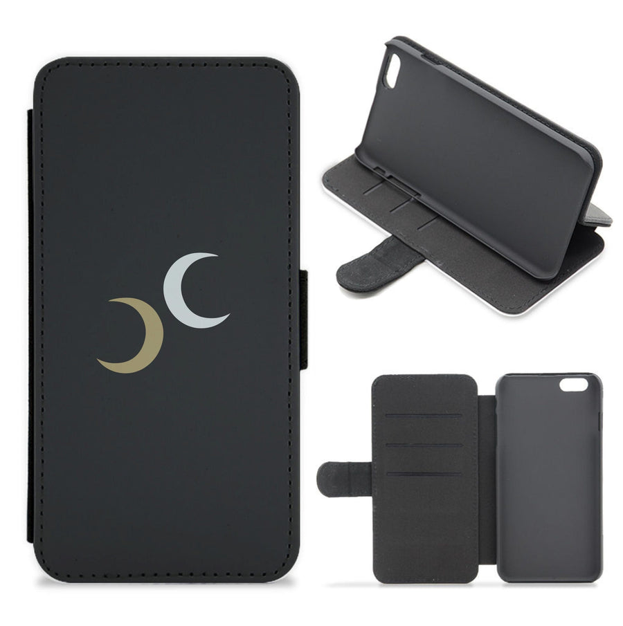 Gold And Silver Moons - Moon Knight Flip / Wallet Phone Case