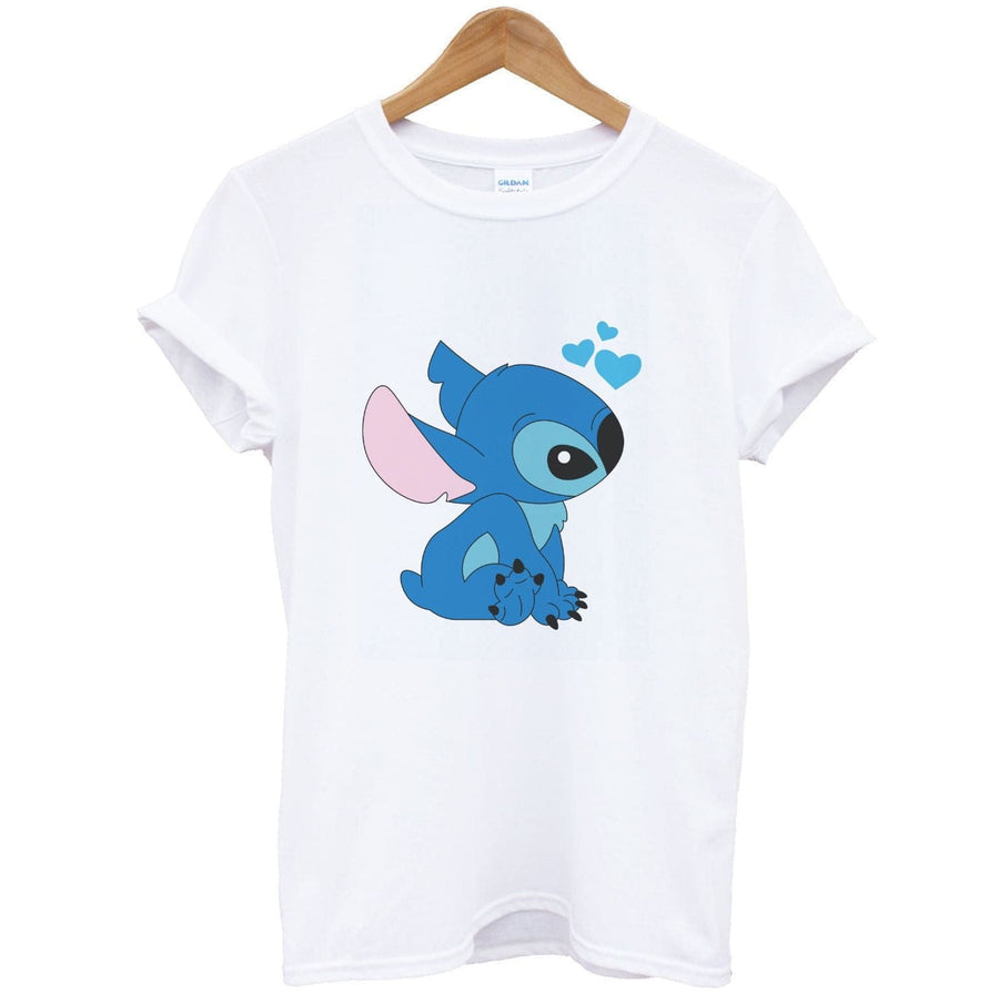 Blue Hearts Stitch - Disney Valentine's T-Shirt