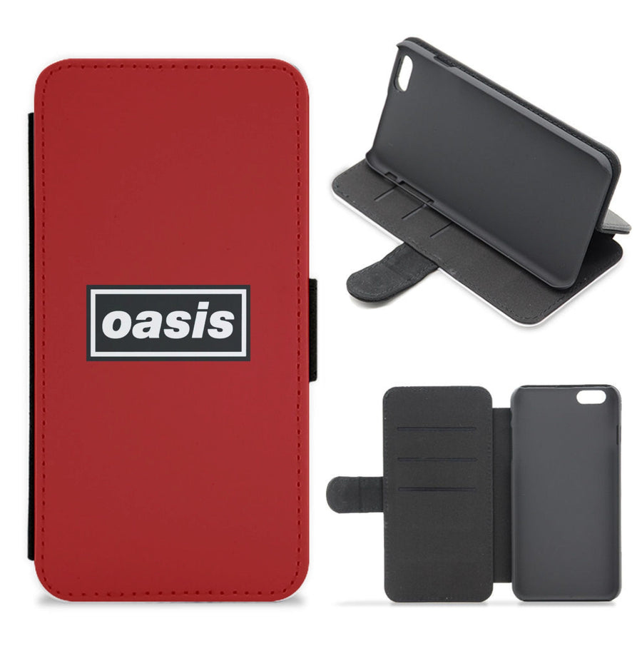 Band Name Red - Oasis Flip / Wallet Phone Case
